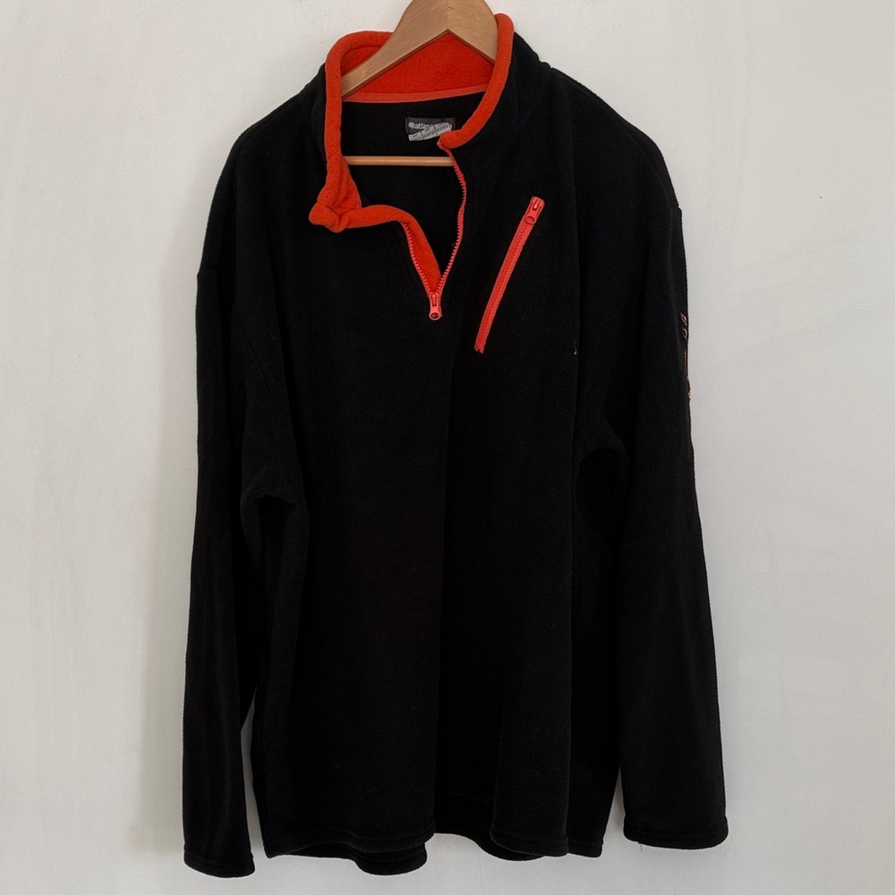 Atlas for men Men Black 1/4 Zip Long Sleeve Fleece Pullover Sweatshirt Size 3X